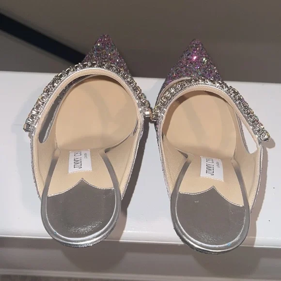 Jimmy Choo Bing 100 Sparkly Mules Size 41 - Picture 6 of 17